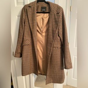 Sam Edelman Plaid Coat - Brown and Tan